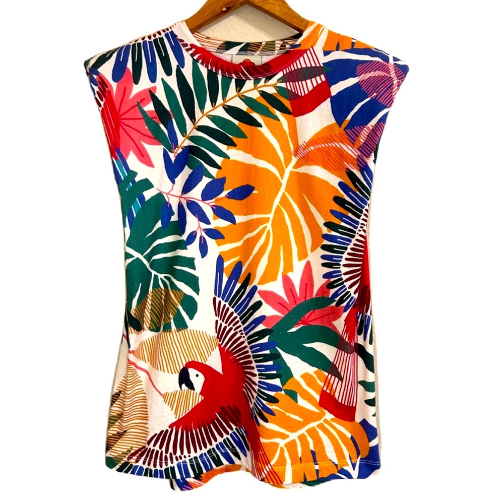 FARM Rio Multicolor Tropical Parrot Short Sleeve Tee